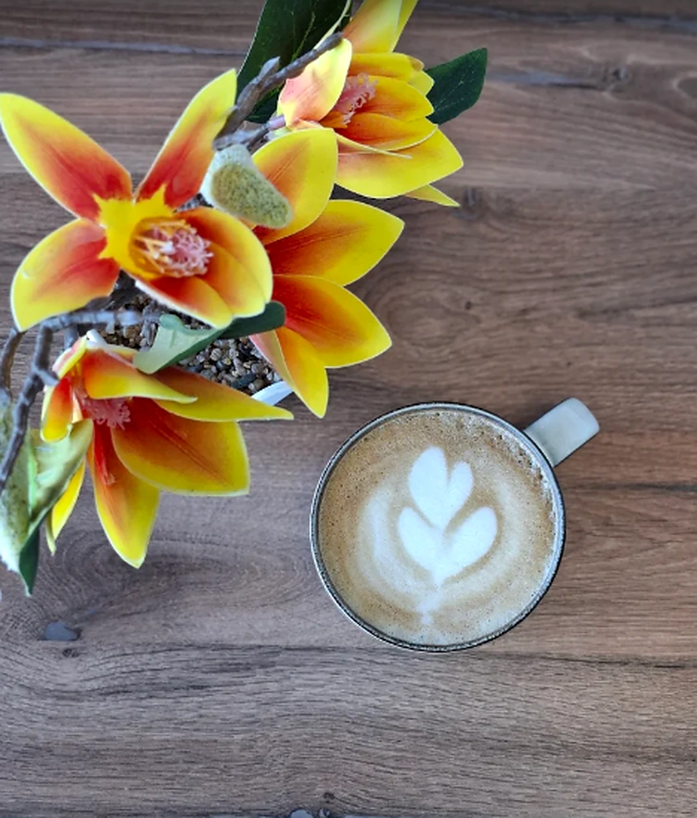 Latte art at NewTown Brew
