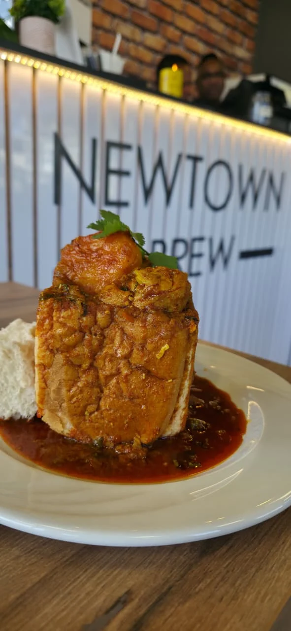 Bunny chow served at NewTown Brew Umhlanga